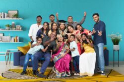 MSU graduate with big family photoshoot in studio, backdrop were digitally changed from white to a blue aqua wall painted modern living room, MSU graduate with big family photoshoot in studio, backdrop were digitally changed from white to a blue aqua wall painted modern living room,